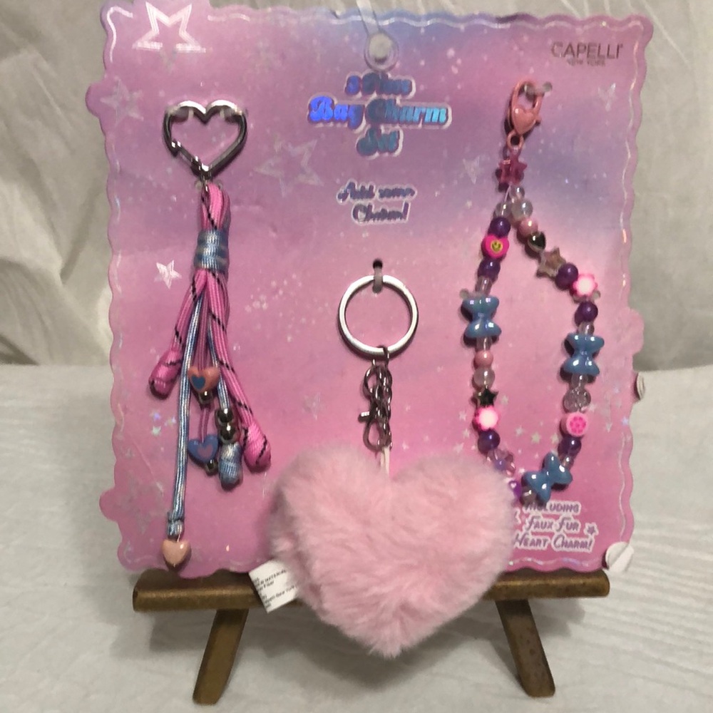 3 Piece Keychain & Bag  Charm Set NWT